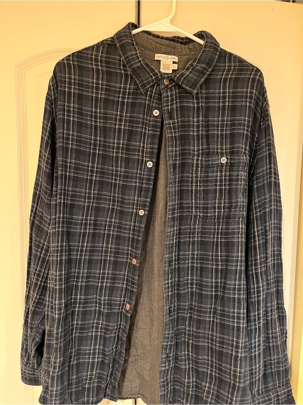Carbon2Cobalt Men's Blue Plaid Button-Down Shirt